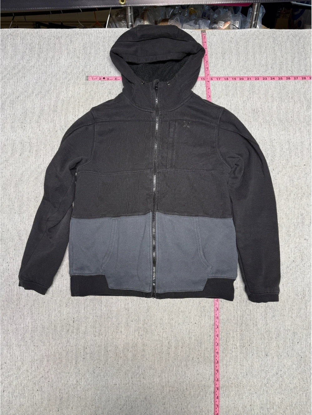 Hurley Men's Small Two-Tone Hooded Zip-Up Sweatshirt Jacket